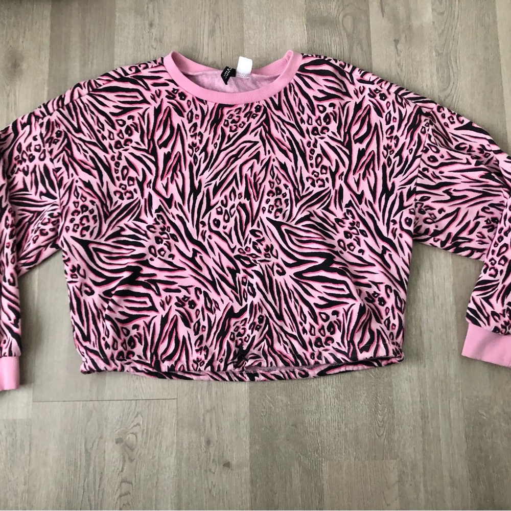 Pink Animal Print Crewneck Sweatshirt